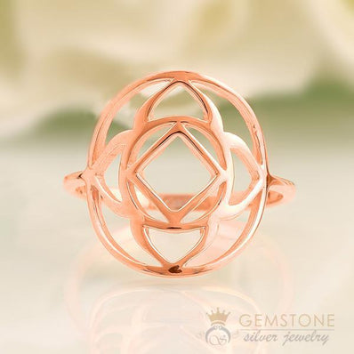 14KT ROSE GOLD -BASE CHAKRA RING - Gemstone Silver Jewelry