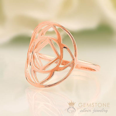 14KT ROSE GOLD -BASE CHAKRA RING - Gemstone Silver Jewelry