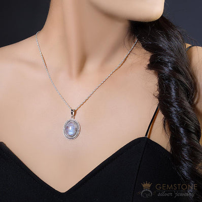 Moonstone Pendant-Scented Ambition - Gemstone Silver Jewelry