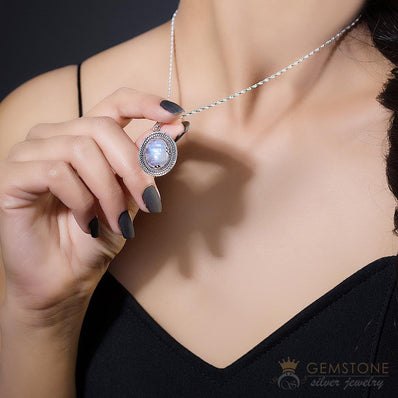 Moonstone Pendant-Scented Ambition - Gemstone Silver Jewelry