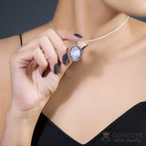 Moonstone Pendant-Ellipse - Gemstone Silver Jewelry
