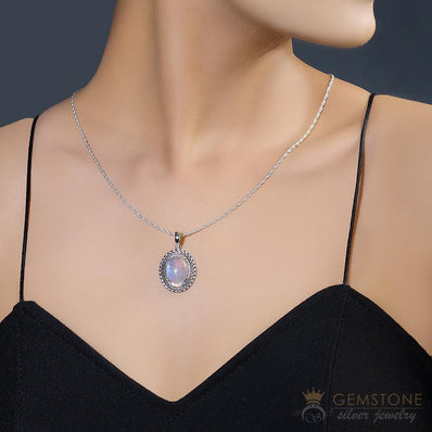 Moonstone Pendant-Timeless - Gemstone Silver Jewelry