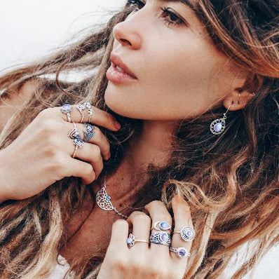 Moonstone Earring-Solemn Tribute - Gemstone Silver Jewelry