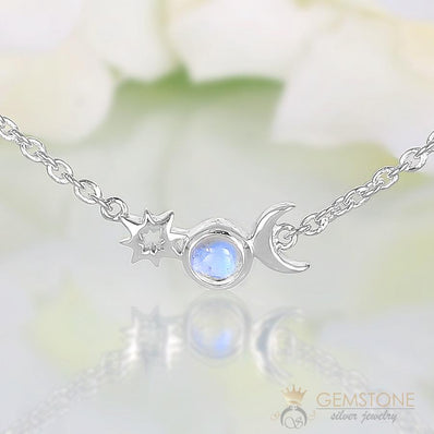 Moonstone Necklace-Moon's Companion - Gemstone Silver Jewelry