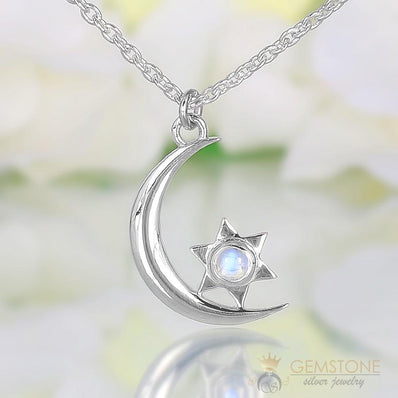 Moonstone Necklace-Serene Night - Gemstone Silver Jewelry