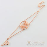 14KT ROSE GOLD -LOTUS GOOD KARMA CHAKRA BRACELET - Gemstone Silver Jewelry