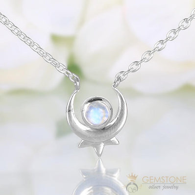 Moonstone Necklace-Secret Paragon - Gemstone Silver Jewelry