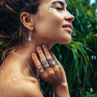 Moonstone Earring-Affectionate Knot - Gemstone Silver Jewelry