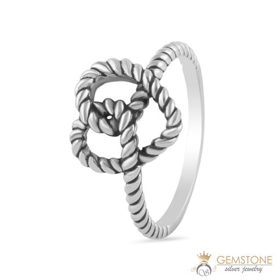Silver Ring-Braided Allure