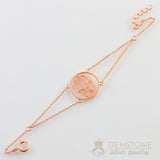 14KT ROSE GOLD -HAND OF FATIMA GOOD KARMA CHAKRA BRACELET - Gemstone Silver Jewelry