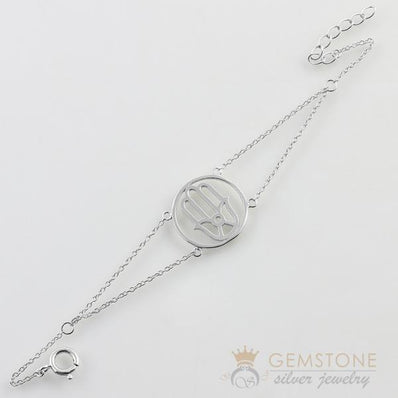 925 STERLING SILVER -HAND OF FATIMA GOOD KARMA CHAKRA BRACELET - Gemstone Silver Jewelry