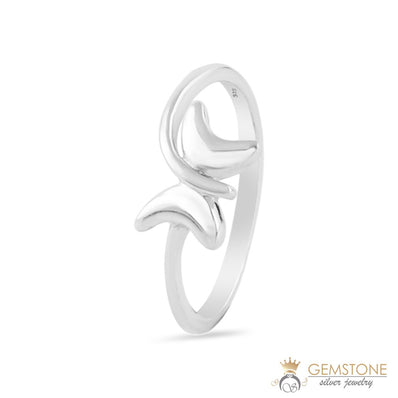 Silver Ring-Gleaming Butterfly