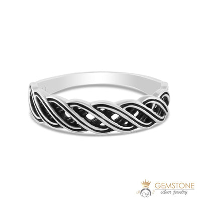 Silver Ring-Interlocked Lace