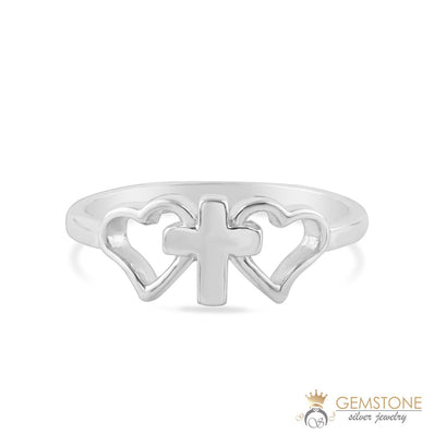 Silver Ring-Cross Love