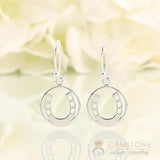 925 STERLING SILVER -HORSESHOE GOOD KARMA CHAKRA EARRING - Gemstone Silver Jewelry