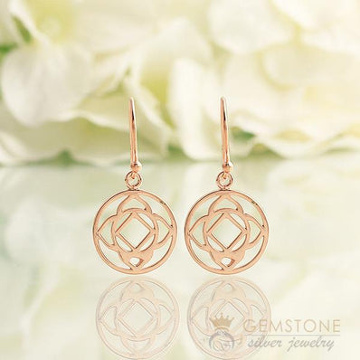 14KT ROSE GOLD -BASE CHAKRA EARRING - Gemstone Silver Jewelry