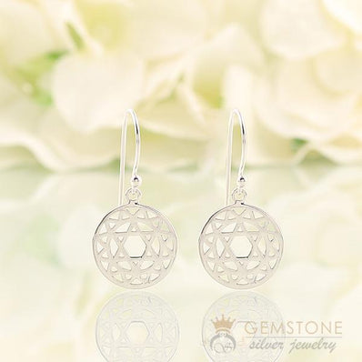 925 STERLING SILVER -HEART CHAKRA EARRING - Gemstone Silver Jewelry