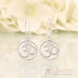 925 STERLING SILVER -OM GOOD KARMA CHAKRA EARRING - Gemstone Silver Jewelry