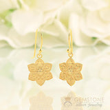 14KT YELLOW GOLD -COEXIST GOOD KARMA CHAKRA EARRING - Gemstone Silver Jewelry