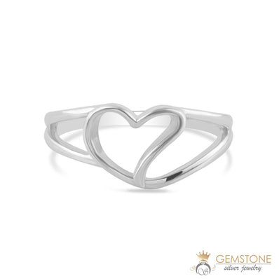 Silver Ring-Wavy Heart