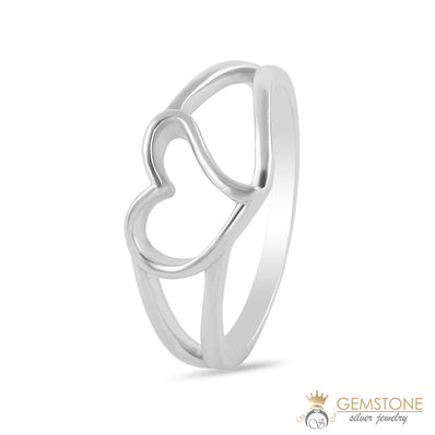 Silver Ring-Wavy Heart