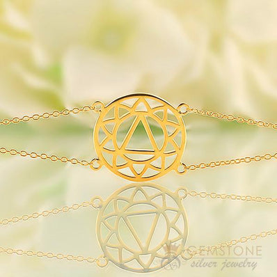 14KT YELLOW GOLD -SOLAR PLEXUS CHAKRA BRACELET - Gemstone Silver Jewelry