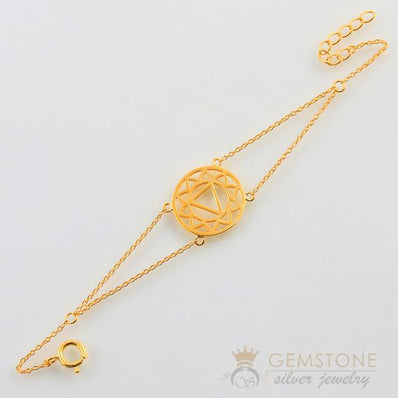 14KT YELLOW GOLD -SOLAR PLEXUS CHAKRA BRACELET - Gemstone Silver Jewelry