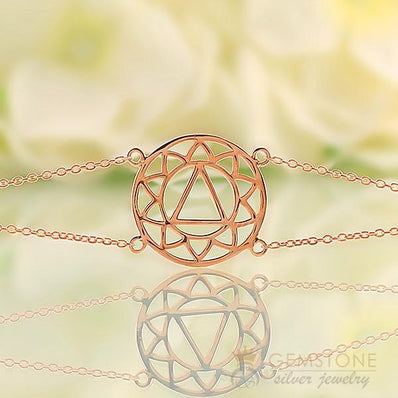 14KT ROSE GOLD -SOLAR PLEXUS CHAKRA BRACELET - Gemstone Silver Jewelry