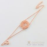 14KT ROSE GOLD -SOLAR PLEXUS CHAKRA BRACELET - Gemstone Silver Jewelry