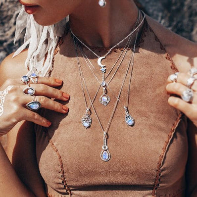 Moonstone Pendant-Valour - Gemstone Silver Jewelry