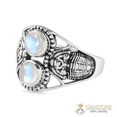 Moonstone Ring-Double Elegance