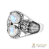 Moonstone Ring-Double Elegance