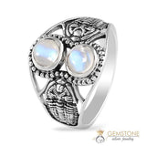 Moonstone Ring-Double Elegance