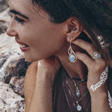 Moonstone Earring-Enchanting Aura - gemstonesilverjewelryus