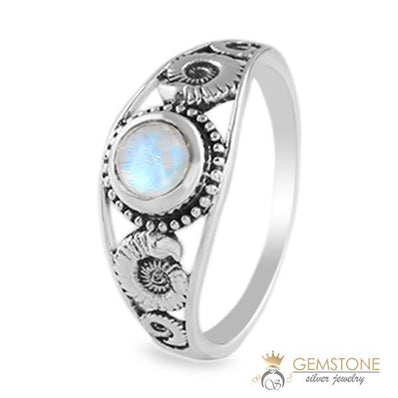 Moonstone Ring-Seashell Grace
