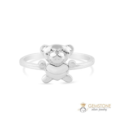 Silver Ring-Cuddly Bear