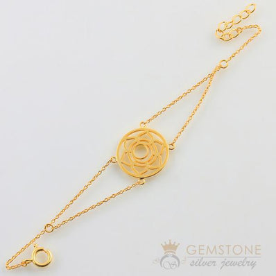 14KT YELLOW GOLD -SACRAL CHAKRA BRACELET - Gemstone Silver Jewelry