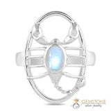 Moonstone Ring-Silver Scorpion