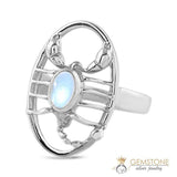 Moonstone Ring-Silver Scorpion