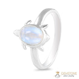 Moonstone Ring-Graceful Turtle