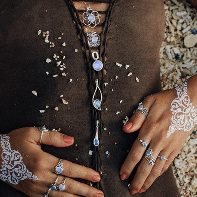 Moonstone Pendant-Forbidden Fruit - Gemstone Silver Jewelry