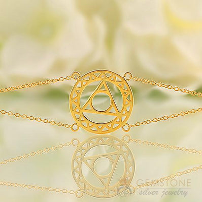 14KT YELLOW GOLD -THROAT CHAKRA BRACELET - Gemstone Silver Jewelry