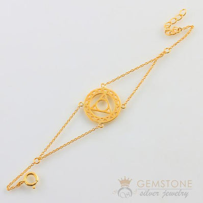 14KT YELLOW GOLD -THROAT CHAKRA BRACELET - Gemstone Silver Jewelry