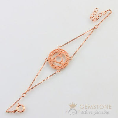 14KT ROSE GOLD -THROAT CHAKRA BRACELET - Gemstone Silver Jewelry