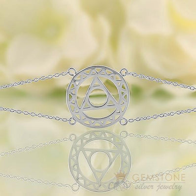 925 STERLING SILVER -THROAT CHAKRA BRACELET - Gemstone Silver Jewelry