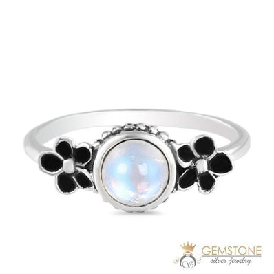 Moonstone Ring-Blooming Charm