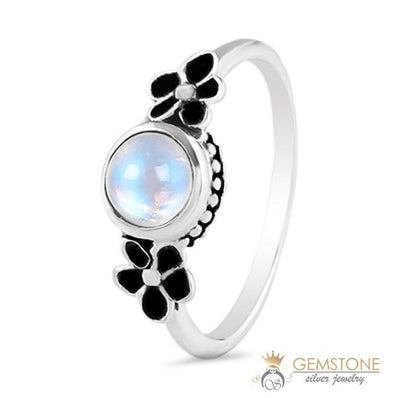 Moonstone Ring-Blooming Charm
