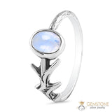 Moonstone Ring-Delicate Cusp