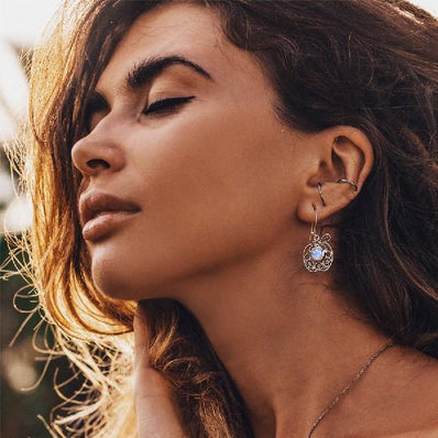 Moonstone Earring-Forbidden Fruit - Gemstone Silver Jewelry