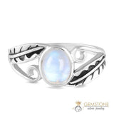 Moonstone Ring-Flowing Petals